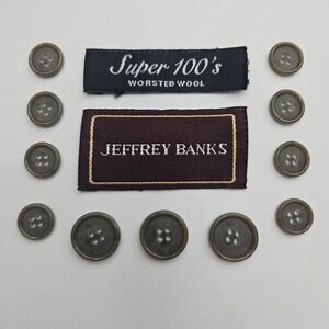 Jeffrey Banks Gray Swirl Suit Blazer Replacement Buttons Set of 11 Marbled Craft